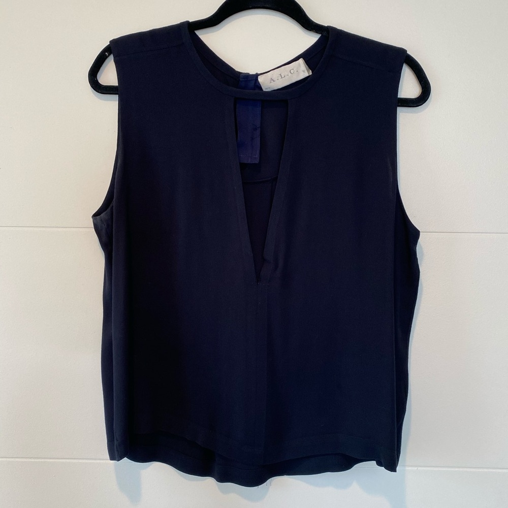 ALC navy sleeveless blouse